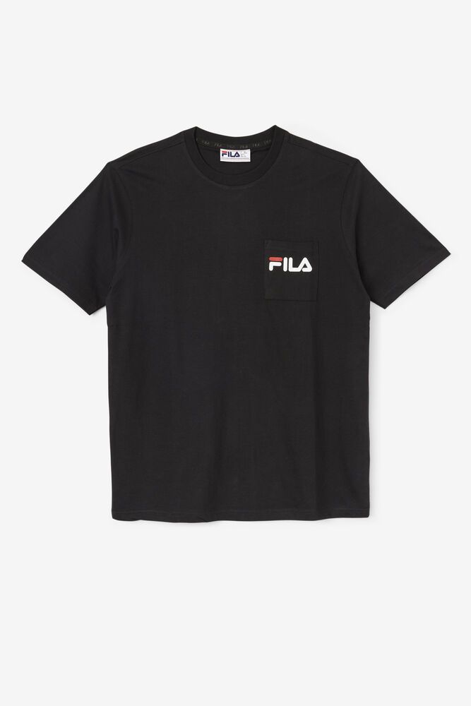 Fila T-Shirt Mens Black - Curtis Pocket - Philippines 2734601-FI